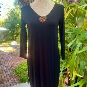 Eileen Fisher Long Sleeve Black Dress super Soft